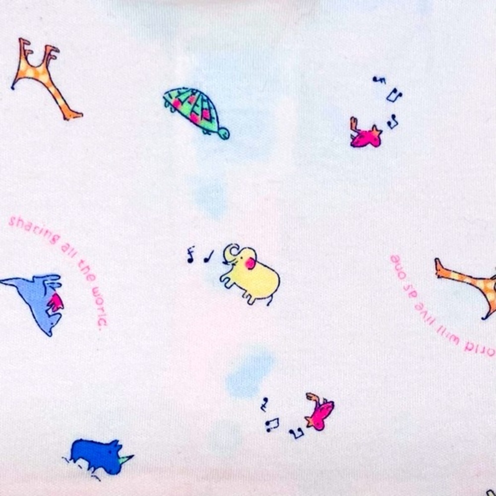 Vintage New Carters Dress Girls 3-6M John Lennon Imagine Cotton Animals Summer - Picture 2 of 5